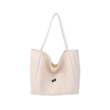 Táskák - Nagy krémszínű szövettáska kép