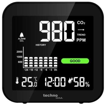 Technoline WL1025 Digitális CO2 mérő, fekete kép