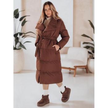 Télikabátok - Barna női kabát széles gallérral TY4962 kép