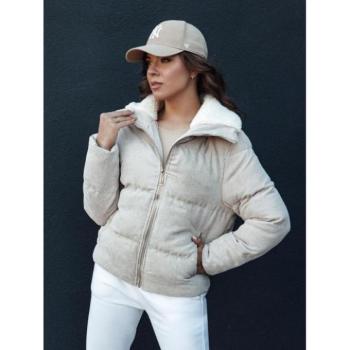 Télikabátok - Bézs színű kordbársony női kabát TY4358 kép