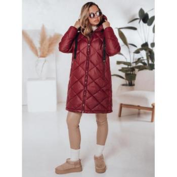 Télikabátok - Bordó hosszú női kabát TY4996 kép