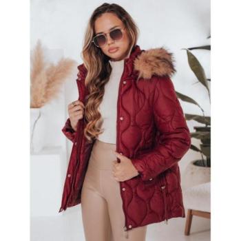 Télikabátok - Bordó steppelt női kabát TY5014 kép