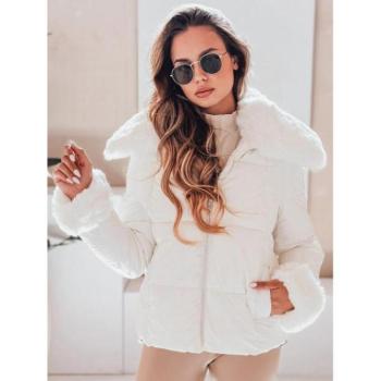 Télikabátok - Fehér női szőrmés kabát TY5070 kép