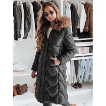 Télikabátok - Fekete hosszú női kabát TY4778 kép