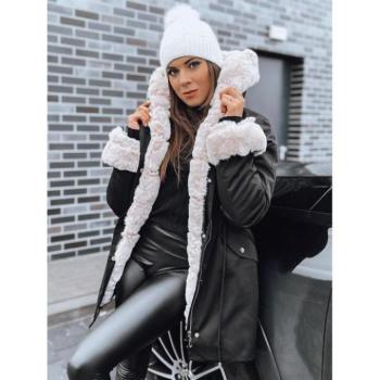 Télikabátok - Fekete női parkája szőrmével TY4025 kép