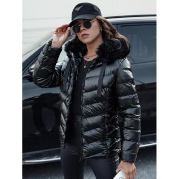 Télikabátok - Fényes fekete női télikabát TY4574 kép