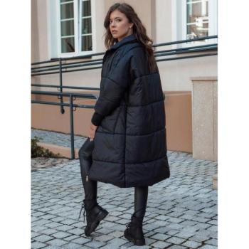 Télikabátok - Hosszú fekete női oversize kabát TY4542 kép