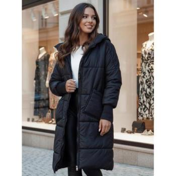 Télikabátok - Hosszú, fekete női oversize kabát TY4542z kép