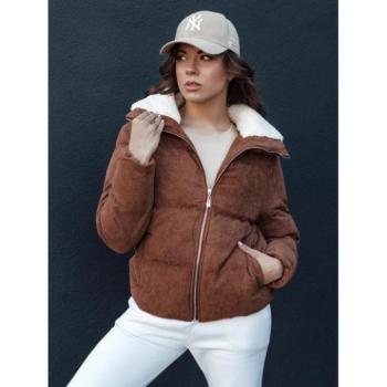 Télikabátok - Női barna kordbársony kabát TY4360 kép