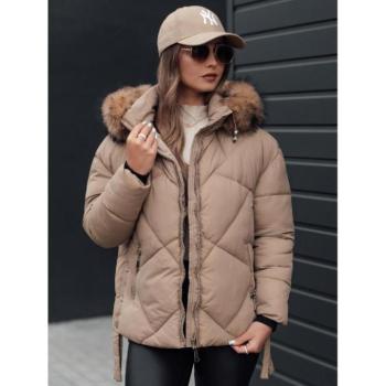 Télikabátok - Női bézs színű steppelt kabát TY4715 kép