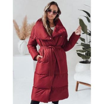 Télikabátok - Női bordó kabát széles gallérral TY4961 kép