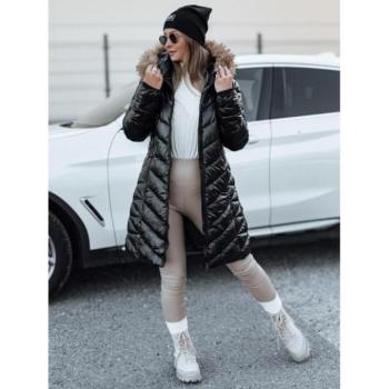 Télikabátok - Női fényes fekete télikabát TY4581 kép