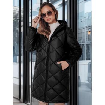 Télikabátok - Női hosszú fekete kabát TY4988 kép