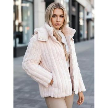 Télikabátok - Női rózsaszín szőrmekabát TY5277z kép