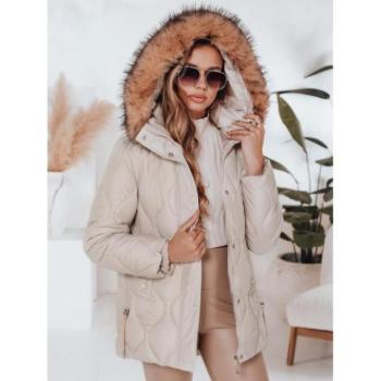 Télikabátok - Steppelt világos bézs női kabát TY5012 kép