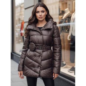 Télikabátok - Téli barna női kabát övvel TY4517z kép