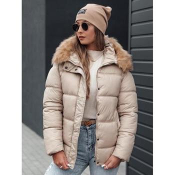 Télikabátok - Világos bézs steppelt női kabát TY4710 kép