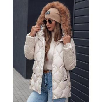 Télikabátok - Világos bézs színű női steppelt kabát TY4724 kép