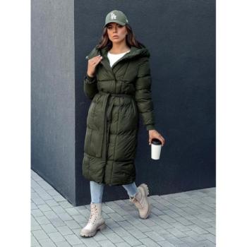 Télikabátok - Zöld hosszú női téli kabát TY4370 kép
