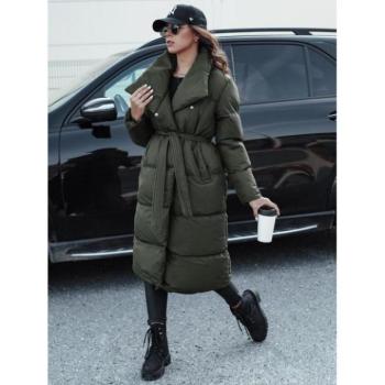 Télikabátok - Zöld női kabát széles gallérral TY4576 kép