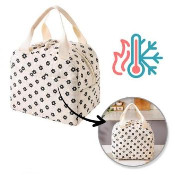 Termotáskák - Kordbársony termo táska százszorszép mintával kép