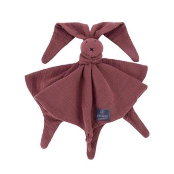 Textil játékok gyerekeknek - Doudou nyuszi, bordó színben kép