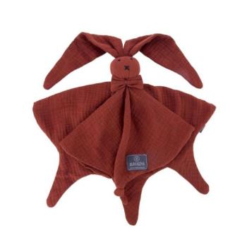 Textil játékok gyerekeknek - Doudou nyuszi, piros színben kép