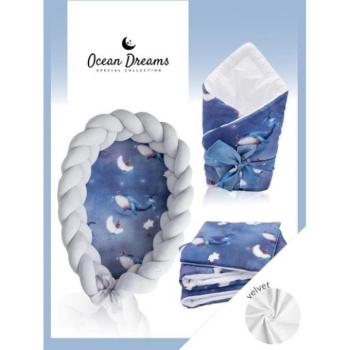 Újszülött kezdőcsomag - Újszülött, Velvett szett, 4 az 1-ben  - Ocean Dreams / szürke kép