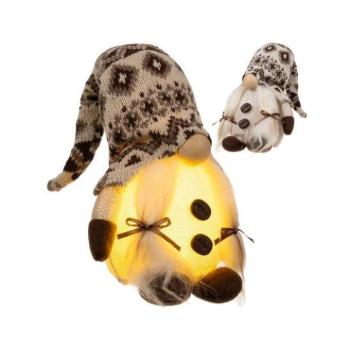 Ünnepi dekorációk - Barna törpe LED-es világítással kép