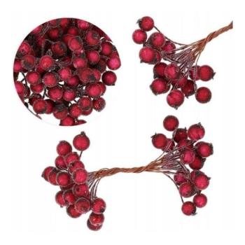 Ünnepi dekorációk - Csokor mesterséges, fagyos berkenye kép