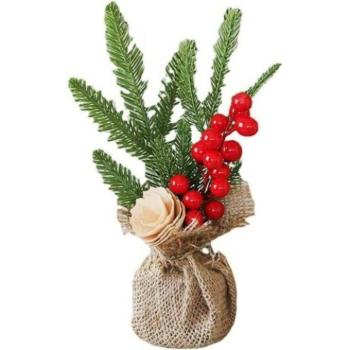 Ünnepi dekorációk - Egy kis karácsonyfa, virágcserépben kép