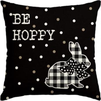 Ünnepi dekorációk - Húsvéti párnahuzat fekete színben kép