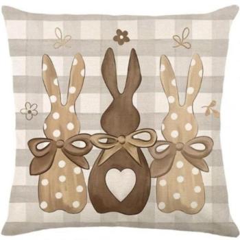 Ünnepi dekorációk - Húsvéti párnahuzat nyuszikkal kép