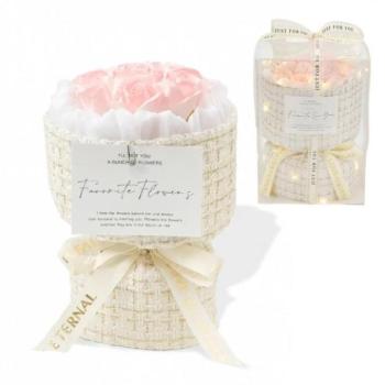 Ünnepi dekorációk - Illatos szappanvirág csokor LED világítású dobozban kép