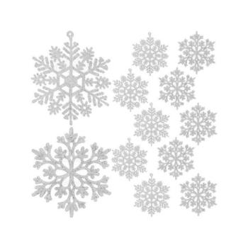 Ünnepi dekorációk - Karácsonyi díszek hópelyhek formájában - 12 db. kép