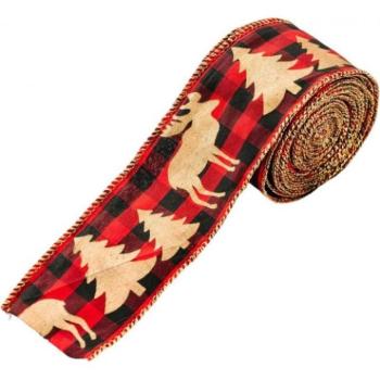 Ünnepi dekorációk - Piros karácsonyi szalag kép