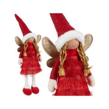 Ünnepi dekorációk - Piros karácsonyi tündérfigura kép