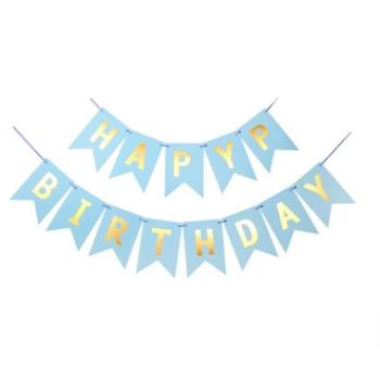 Ünnepi dekorációk - Születésnapi, kék HAPPY BIRTHDAY girland kép