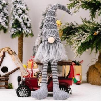 Ünnepi dekorációk - Szürke karácsonyi manó kép