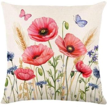 Ünnepi dekorációk - Tavaszi párnahuzat mezei virágokkal kép