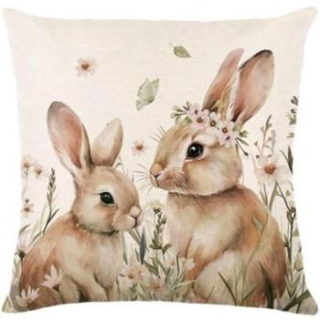 Ünnepi dekorációk - Tavaszi párnahuzat nyuszikkal kép