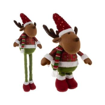 Ünnepi dekorációk - Teleszkópos karácsonyi rénszarvas - 95 cm kép