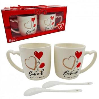 Ünnepi dekorációk - Valentin-napi 2 db-os bögre szett - 300 ml kép