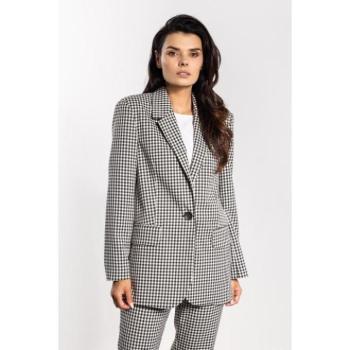 Zakók - Fekete-fehér kockás női kabát kép