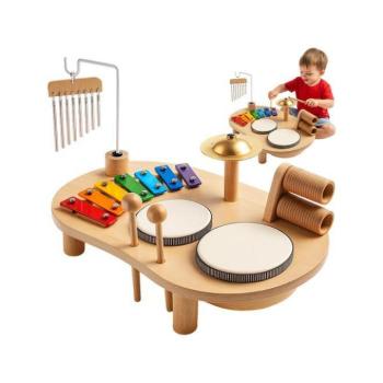 Zenélő játékok - Fából készült zeneasztal gyerekeknek kép