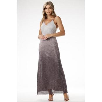 Alkalmi ruhák - Flitteres ombre ruha ezüst színben kép