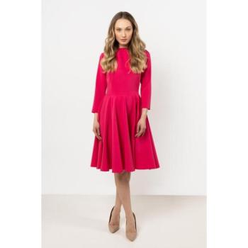 Alkalmi ruhák - Női bő rózsaszín ruha 3/4-es ujjal kép