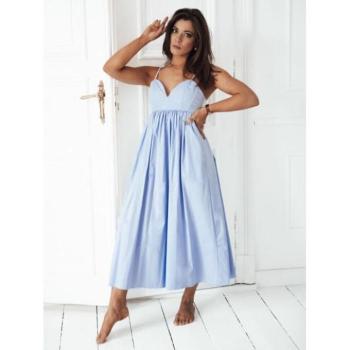 Alkalmi ruhák - Világoskék midi ruha pántokkal kép