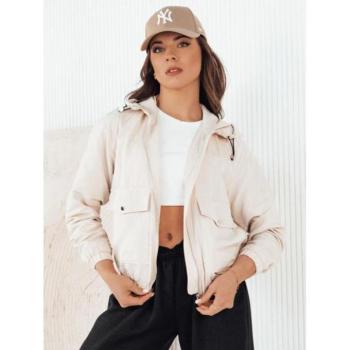 Átmeneti kabátok - Átmeneti bézs színű kapucnis kabát kép