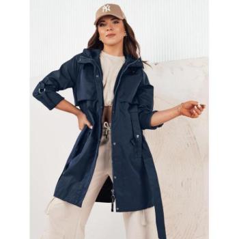 Átmeneti kabátok - Átmeneti sötétkék parka övvel kép